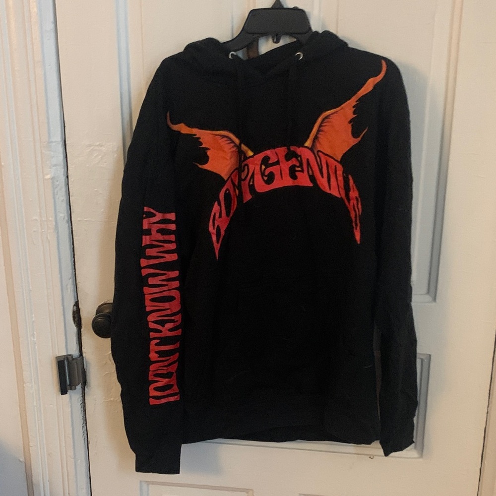 Boygenius Black and Orange Graphic Hoodie